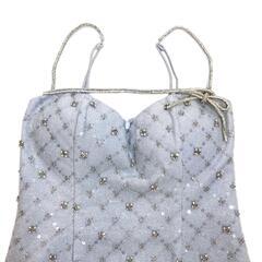 ROBE de FLEURS ローブドフルール ビジューリボンハートカットタイトミニキャバドレス fm3426 キャバドレスの画像