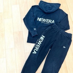 NEW ERA セットアップ 白黒2組SET パーカー150 パンツ130 人気の画像