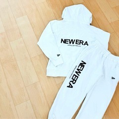 NEW ERA セットアップ 白黒2組SET パーカー150 パンツ130 人気の画像