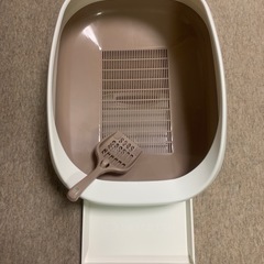 【新品同様】猫用システムトイレ本体セット　オープンタイプ　専用スコップ付きの画像