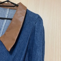 MINETTE デニム　レザー　ワンピースの画像