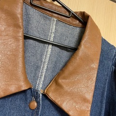 MINETTE デニム　レザー　ワンピースの画像