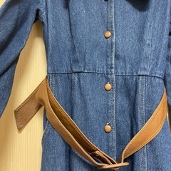 MINETTE デニム　レザー　ワンピースの画像