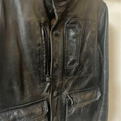 ヘンリービギンズ　レザー ライダースジャケット 黒 レディースMの画像