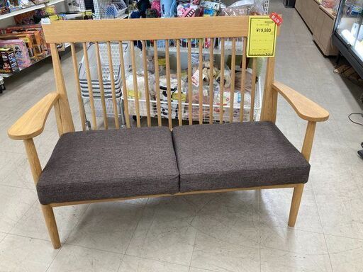 J5633　【リユースのサカイ柏店】　二人掛けソファ　北欧調　クリーニング済み