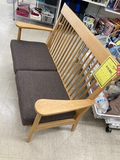 J5633　【リユースのサカイ柏店】　二人掛けソファ　北欧調　クリーニング済み　