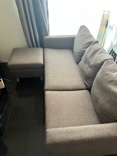 笹塚まで取りに来てくださる方限定！】オットマン付3人掛けソファ