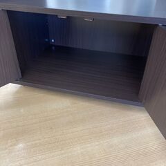 ★ジモティ割引あり★【リユースのサカイ野々市店】折り畳みテーブル ダークブラウン(幅)85×(奥行き)40/64×(高さ)68cm ※クリーニング済みの画像