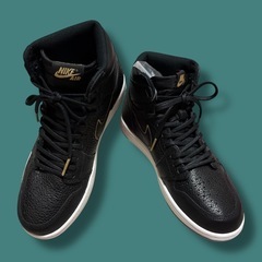 ✨希少・美品✨ NIKE AIR JORDAN 1 Retro High Pinnacle 27.5cm ブラック×ゴールドの画像
