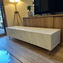 【定価¥24,990】美品　LOWYA テレビボード 大理石調 の画像