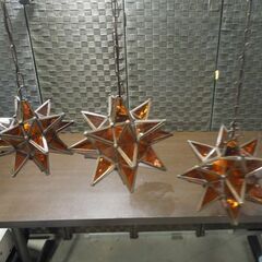 ① 星形 ペンダントライト 照明 つりさげ照明 1灯 3個セット インテリア照明 オブジェ 店舗什器 簡易点灯確認済 札幌市 新道東店の画像