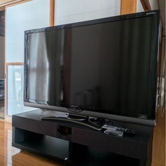 交渉中　週末値下げ！美品　AQUOS 52インチ液晶テレビ LC-52SE1　スピーカーラックセット　THRF-120の画像