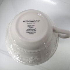 【③】未使用品 ウェッジウッド ペアカップ＆ソーサー 2客セット Wedgwood FESTIVITY IVORYの画像