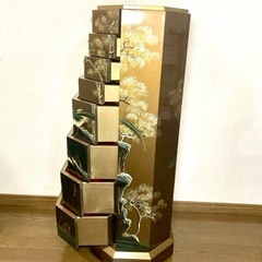 中国家具 八角型 8杯 引き出し 箪笥 チェスト 花台 高卓 飾り台の画像