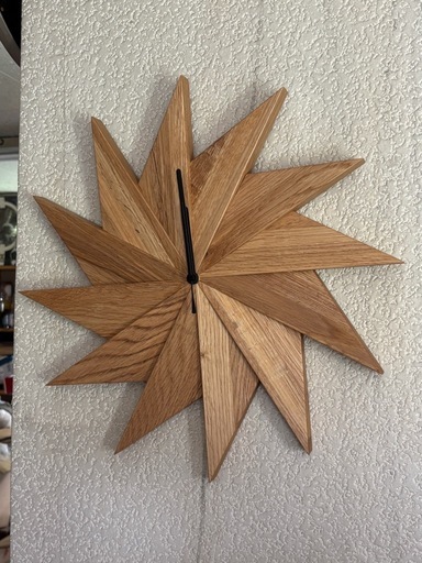 未使用 掛け時計 おしゃれ 木製 ウッドウォールクロック ウィンドウ オーク