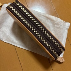 ダブルファスナーブライドルレザーメンズ長財布ラウンドファスナーの画像