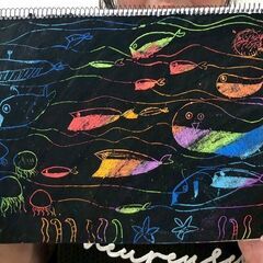 【アトリエべる国立駅前教室】☁️触り心地を表してみよう🖐️デコボコ表現で描いてみよう🖌️🎨の画像