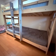 【取引中】タンスのげん2段ベッド【ホワイトウォッシュ】ロータイプの画像