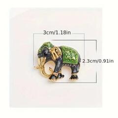 新品❕大特価❕アンティーク調✨️お洒落❤️アフリカ 象 ブローチ グリーン ヴィンテージの画像