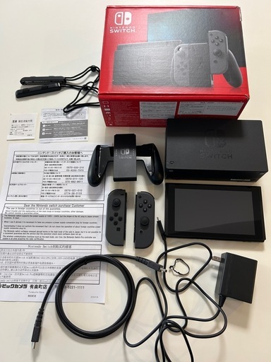 ニンテンドースイッチNintendo Switch新型バッテリー強化版グレー灰色美品完品2023年製造