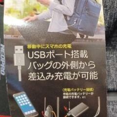 USBポート搭載リュックの画像