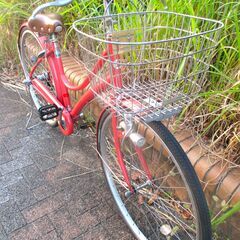 中古自転車 BRIDGESTONE ブリヂストン 実用 自転車 内装3段変速 27インチ LEDライト オレンジ 通勤 通学 近所のお出掛けなどにの画像