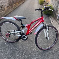 美品　ジュニア向け　自転車26インチ　ASAHI FU15-24C-4 赤の画像