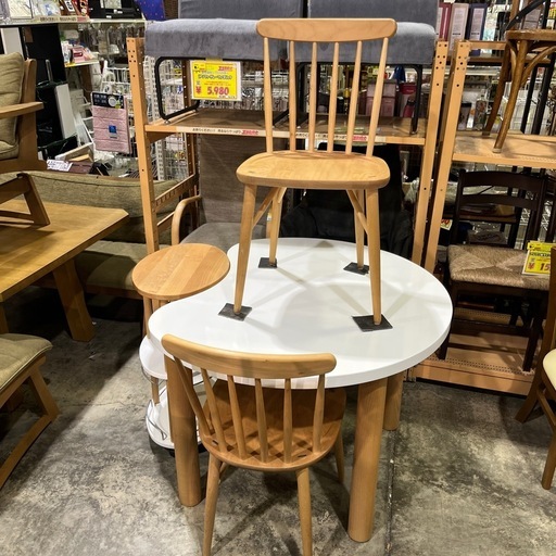 変形ダイニング３点セット　MIKIMOKU