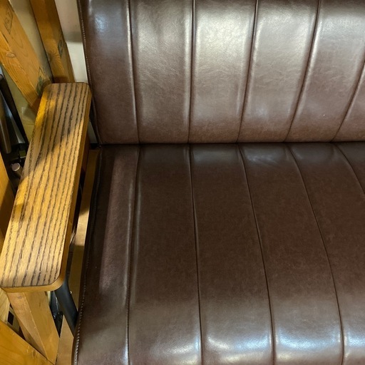 ?人気?NITORI 2Pソファ ニトリ ブラウン シック 合成皮革