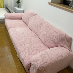 ソファー　三人掛け　オットマン2個　クッション3個付き　グレー　大きい　おしゃれの画像