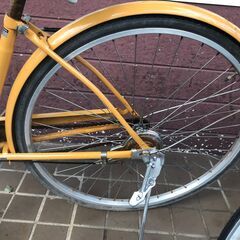 リサイクルショップどりーむ鹿大前店　No.413　22202W　オレンジ　27インチ　ライト付き　鍵なし　シングルギアの画像