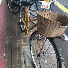 リサイクルショップどりーむ鹿大前店　No.413　22202W　オレンジ　27インチ　ライト付き　鍵なし　シングルギアの画像