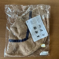帽子👒ハットUVカット99％手洗いOK🙆‍♀️型崩れしにくい天然素材風FELISSIMOフェリシモCS-405-688茶色紺色 の画像