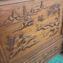 【ジャングルジャングル広陵店】彫刻和家具　衝立の画像