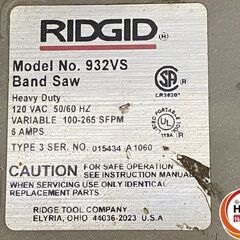 【引き取り限定】【中古品】RIDGID リジッド 932VS バンドソー (ケース付き)の画像