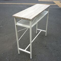 ☆カウンターテーブル バーテーブル 幅1100mm 奥行380mm 高さ940mm ホワイト バーカウンター 札幌 北20条店の画像
