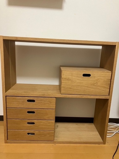 【無印良品】スタッキングシェルフワイド2段　オーク材