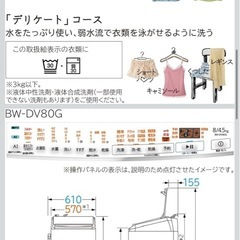 日立 タテ型洗濯乾燥機 ビートウォッシュ 本体日本製 洗濯8kg/洗濯~乾燥4.5kg 本体幅57cm BW-DV80G W ホワイトの画像