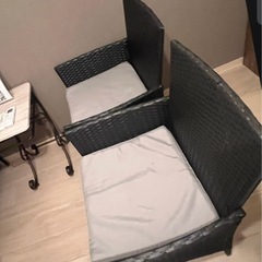 ラタン製チェア×2     9/12まで！ 　の画像