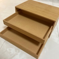 無印良品　木製トレー収納２段引出の画像
