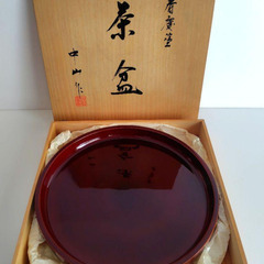 飛騨 春慶塗『茶盆　中山作』『花入&敷板』伝統工芸品　2個セットの画像
