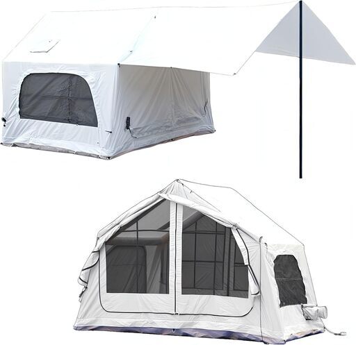 エアフレームテント エアー テント インフレータブル 300x210x200cm 防水 ロッジタイプ アウトドア キャンプ ピクニック ファミリー 大人用 子供用 簡単組立 手動空気入れ付き