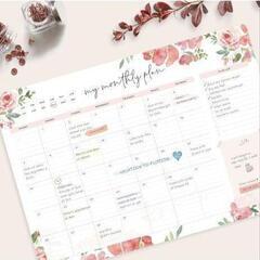 新品❕特価❕タスク管理❕日付け書き込み式 カレンダー 花柄 スケジュール管理 お洒落 0144の画像
