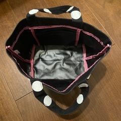 ハローキティ　トート　水玉　キャンバス　お弁当　バッグ　　の画像
