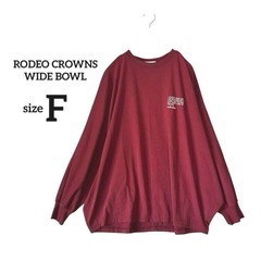 ロデオクラウンズ　ドルマンスリーブ　Tシャツ カットソー　バックロゴ　ゆったり　F ボルドーの画像
