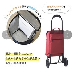 【新品】保冷保温 折りたたみキャリーカート(ブラック)の画像