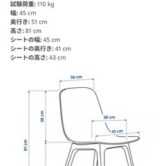 IKEA チャコール チェア2脚の画像