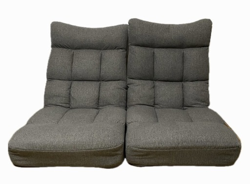 美品　つながるハイバックポケットコイル座椅子 2個セット(RD-01TL NSGY)