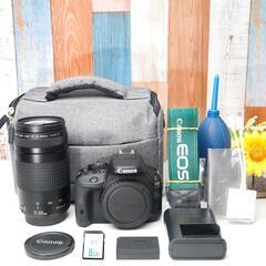 【全国送料無料】 Canon EOS Kiss X7✨ カメラバッグ付き✨ スマホ転送OK✨超軽量 超望遠レンズセット ✨ 届いたらすぐに使えます✨ キヤノン キャノンの画像