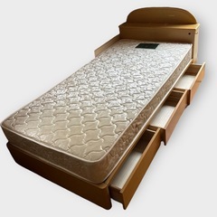 シングルベッド マットレス 引出し付 の画像